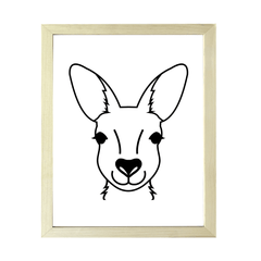 Designs ByLITA Kangaroo Outlined version, Wall Print Animals Art | Family Presents | Bedroom | Stylish Kindergarten Decor