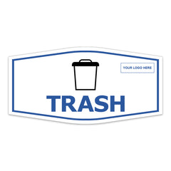 Fancy Plus | Trash Wall or Door Sign | Customizable with Your Company Logo | Durable & Easy to Install