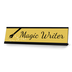 Magic Writer, Black Frame Desk Sign (2x8)