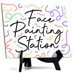 Signs ByLITA Face Painting Station Wedding Decoration Table Sign with Acrylic Stand (6x8“)