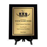 BBQ Master Competition Customizable Black Frame Award Plaque | Easel Mount Option | Achievement and Recognition Personalizable Plaques