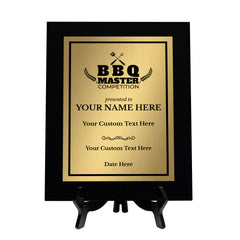 BBQ Master Competition Customizable Black Frame Award Plaque | Easel Mount Option | Achievement and Recognition Personalizable Plaques