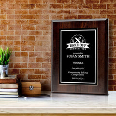 Bake Off Competition Customizable Award Plaque | Easel Mount Option | Achievement and Recognition Personalizable Plaques