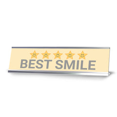 Signs ByLITA Best Smile Award, Silver Frame, Desk Sign (2x8")