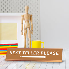 Next Teller Please (Right Arrow) 2 x 10" Desk Sign | Office & Shops