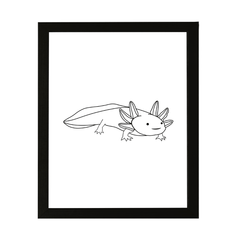Designs ByLITA Axolotl Outlined version, Wall Print Animals Art | Family Presents | Bedroom | Stylish Kindergarten Decor