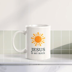 Jesus Is My Rock 11oz Plastic/Ceramic Coffee Mug Office And Home | Religious Sayings | Family And Friends