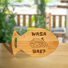 Wasa Bae 14 x 8.5" Fish Shape Cutting Board | Decorative Kitchen Accessory For Sushi Lovers