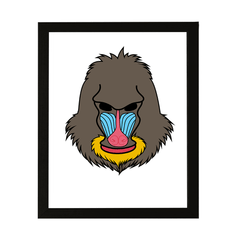 Designs ByLITA Mandrill, Wall Print Animals Art | Family Presents | Bedroom | Stylish Kindergarten Decor