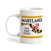 Designs ByLITA Maryland: The Free State 11oz Plastic or Ceramic Coffee Mug | State Pride Collection