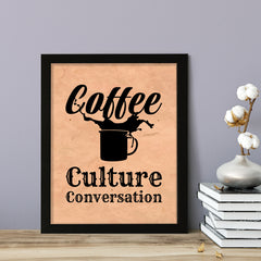 Designs ByLITA Coffee, Culture, Conversation, Wall Print Art | Sarcastic Home Decor