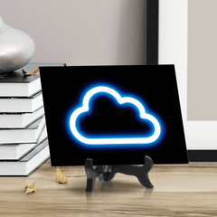 Cloud Neon Graphic Style Table Sign with Acrylic Stand (6x8“) | Live Streamer Gaming Themed Decoration