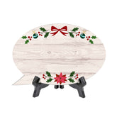 Customizable Christmas Speech Bubble Table Sign With Acrylic Stand (6” x 4”) | Holiday Indoor Decoration