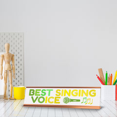 Signs ByLITA Best Singing Voice Award, Gold Frame, Desk Sign (2x8")