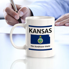 Designs ByLITA Kansas: The Sunflower State 11oz Plastic or Ceramic Coffee Mug | State Pride Collection
