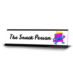 The Snack Person, Chips Black Frame, Desk Sign (2x8”)