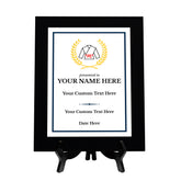 Karate Customizable Black Frame Wooden Award Plaque | Easel Mount Option | Achievement and Recognition Personalizable Plaques