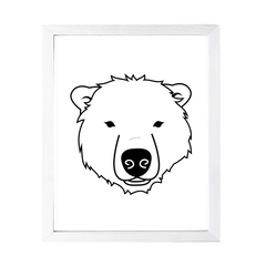 Designs ByLITA Polar Bear Outlined version, Wall Print Animals Art | Family Presents | Bedroom | Stylish Kindergarten Decor