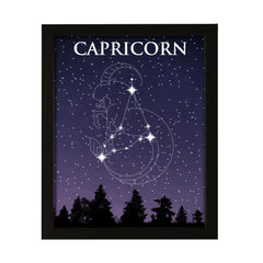 Designs ByLITA Capricorn Zodiac Sign Night Sky, Wall Print Art | Home and Office Decor | Astrology Star Sign Bedroom Decoration | Perfect Gift
