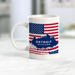 Detroit Michigan 11oz Plastic or Ceramic Mug | Office & Home | American Pride