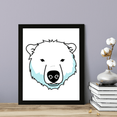 Designs ByLITA Polar Bear, Wall Print Animals Art | Family Presents | Bedroom | Stylish Kindergarten Decor