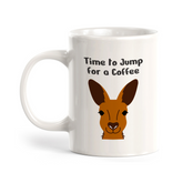 Time to Jump for a Coffee Kangaroo 11oz Plastic/Ceramic Coffee Mug | Funny Animal Mugs
