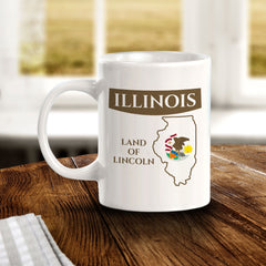 Designs ByLITA Illinois: Land of Lincoln 11oz Plastic or Ceramic Coffee Mug | State Pride Collection
