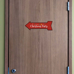 Arrow Shape Plus Christmas Party 12x4" Wall or Door Sign | Christmas Holiday Decoration