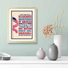 Designs ByLITA I pledge allegiance to the Flag of the United States of America, and to the Republic for which it stands, Wall Print Art | USA Patriotic Decoration (Unframed or Framed)