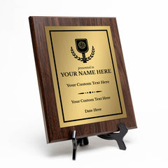 Pickleball Competition Custom Award Plaque |Easel Mount Option | Achievement and Recognition Personalizable Plaques