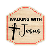 Heritage Plus Walking With Jesus Wall or Door Sign | Home & Office Decor