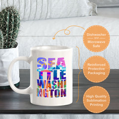 Seattle, Washington 11oz Plastic or Ceramic Mug | American Cities Coffee Cups