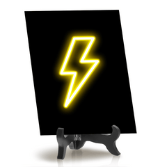 Lightning Neon Graphic Style Table Sign with Acrylic Stand (6x8“) | Live Streamer Gaming Themed Decoration