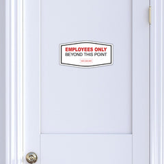 Signs ByLITA Fancy Plus | Employees Only Beyond This Point Wall or Door Sign | Customizable with Your Company Logo | Durable & Easy to Install