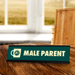 Signs ByLITA Male Parent Black Frame, Desk Sign (2x8")