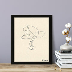 Crane, FRAMED Print Yoga Wall Art
