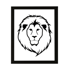 Designs ByLITA Lion Outlined version, Wall Print Animals Art | Family Presents | Bedroom | Stylish Kindergarten Decor