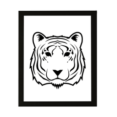 Designs ByLITA Tiger Outlined version, Wall Print Animals Art | Family Presents | Bedroom | Stylish Kindergarten Decor