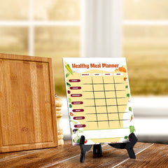 Healthy Meal Planner Dry Wipe Liquid Chalk Table Sign (6x8") Office And Home Reminders | Personal Schedule | No Pen Included