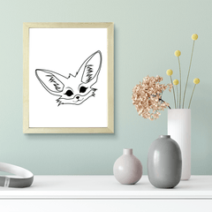 Designs ByLITA Fennec Fox Outlined version, Wall Print Animals Art | Family Presents | Bedroom | Stylish Kindergarten Decor