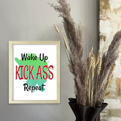 DIGITAL DOWNLOAD Wake Up Kick Ass Repeat 11 x 14" Wall Print (Unframed) | Motivational Office & Home Decor