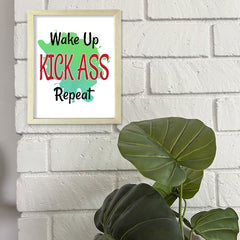 DIGITAL DOWNLOAD Wake Up Kick Ass Repeat 11 x 14" Wall Print (Unframed) | Motivational Office & Home Decor