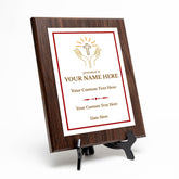 Church and Religion Theme Customizable Award Plaque |Easel Mount Option | Recognition of Achievement and Service Personalizable Plaques
