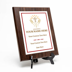 Church and Religion Theme Customizable Award Plaque |Easel Mount Option | Recognition of Achievement and Service Personalizable Plaques