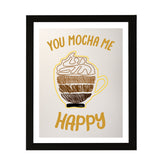 Designs ByLITA You Mocha Me Happy, Wall Print Art | Retro Coffee Bar Decoration