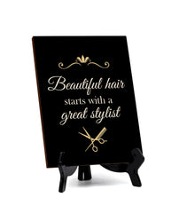 Hairdressers and Stylists Table Signs 6x8 Easy Installation Beautiful Decorative Salon Signs
