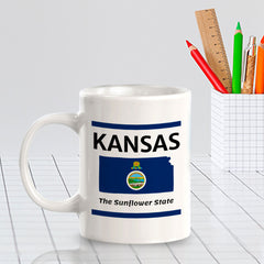 Designs ByLITA Kansas: The Sunflower State 11oz Plastic or Ceramic Coffee Mug | State Pride Collection