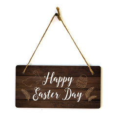 Happy Easter Day 5x10 Hanging Wall or Door Sign | Religious Home Decor