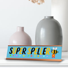 Signs ByLITA Super Speller Gold Frame Desk Sign (2x8)