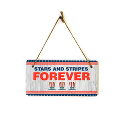 Stars And Stripes Forever 5x10 Hanging Plus Wall or Door Sign | USA Home Décor